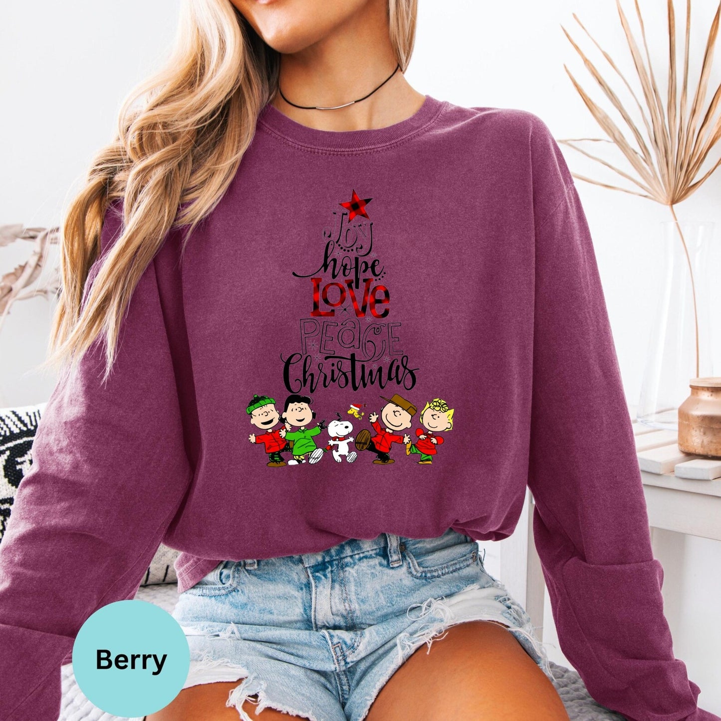 Berry long sleeve with Christmas Friends festive graphic
