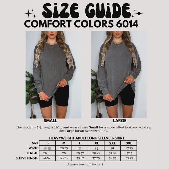 Comfort Colors 6014 long sleeve size chart