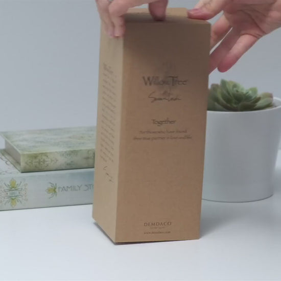 unboxing willow tree together sculpted hand-painted figurine showing original packaging
